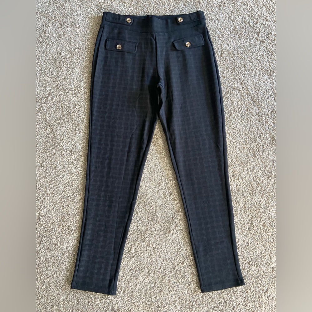 Maze Collection Plaid Stretch Dressy Pant, Large